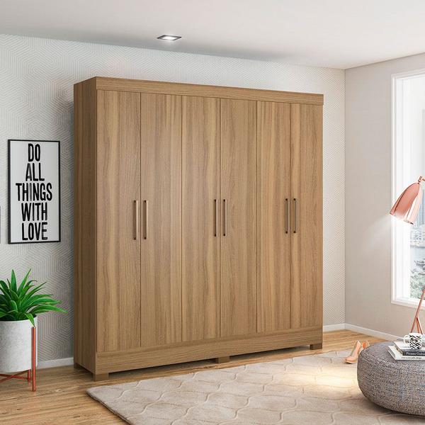 Imagem de Guarda Roupa Casal 6 Portas Prático 63020 Amêndola Touch Demóbile