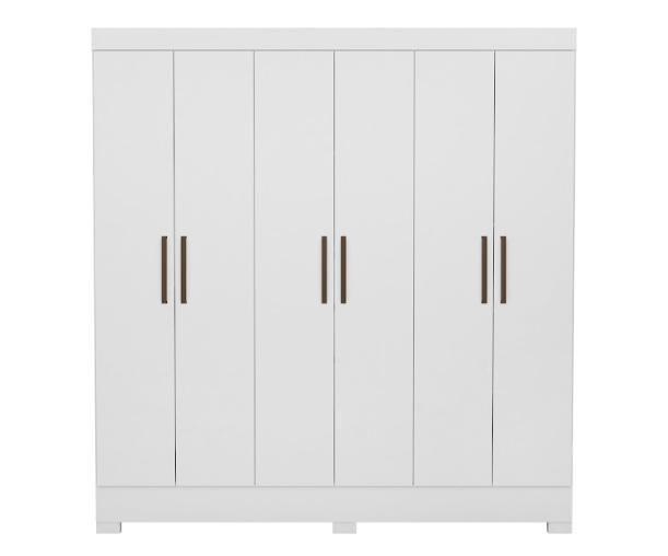 Imagem de Guarda Roupa Casal 6 Portas Prático 63020 Branco Demóbile - LBMSHOP