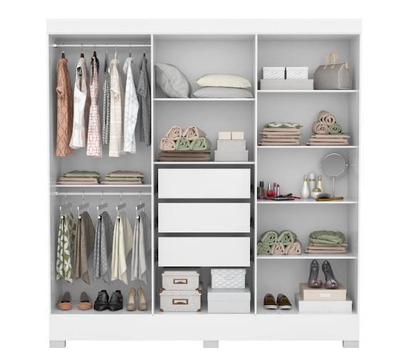 Imagem de Guarda Roupa Casal 6 Portas Prático 63020 Branco Demóbile - LBMSHOP