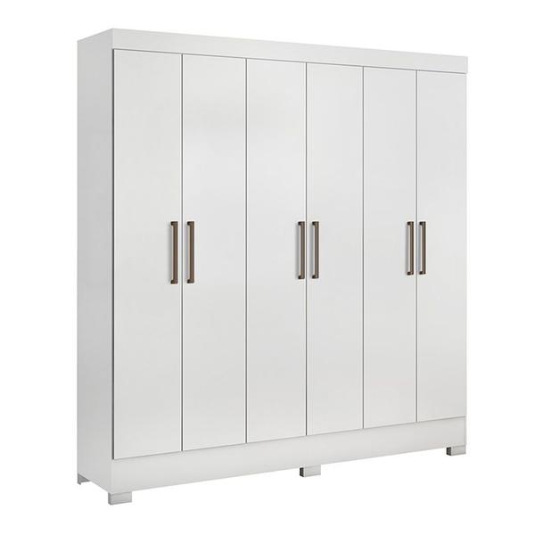 Imagem de Guarda Roupa Casal 6 Portas Prático 63020 Branco Demóbile - Rocha Móveis