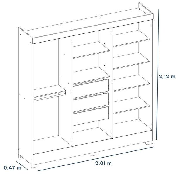 Imagem de Guarda Roupa Casal 6 Portas Prático Demóbile