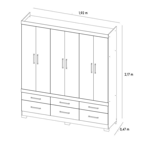 Imagem de Guarda Roupa Casal 6 Portas Vêneto 66020 Ébano Touch Demóbile