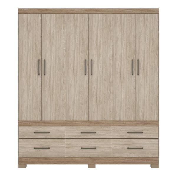 Imagem de Guarda Roupa Casal 6 Portas Vêneto 66020 Nogal / Vanilla Touch Demóbile