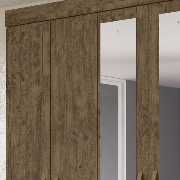 Imagem de Guarda Roupa Casal 7 Portas Com Espelho 8973 Castanho Wood Moval