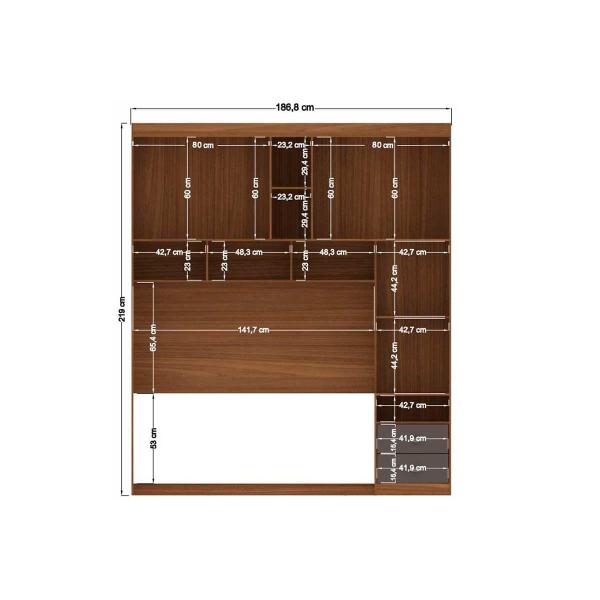 Imagem de Guarda Roupa Casal 7 Portas e 4 Gavetas Lugano jatoba/Areia - Santos Andirá