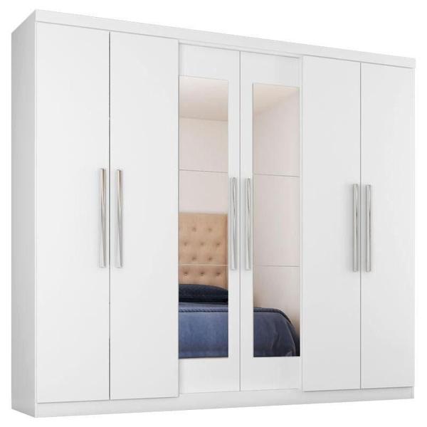 Imagem de Guarda Roupa Casal 7000 e Armário Multiuso 6020 Branco - Araplac