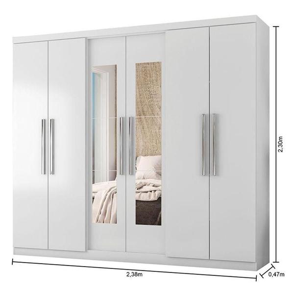 Imagem de Guarda Roupa Casal 7000 E Cômoda 8050 Branco - Araplac