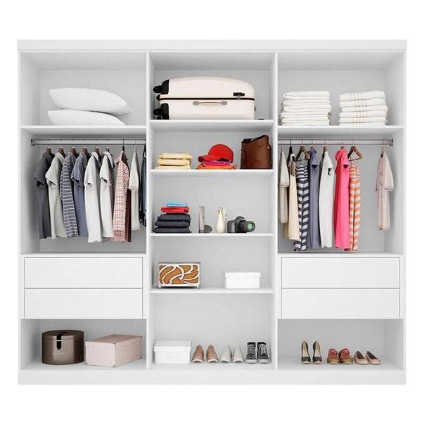 Imagem de Guarda Roupa Casal 7000 E Cômoda 8050 Branco - Araplac