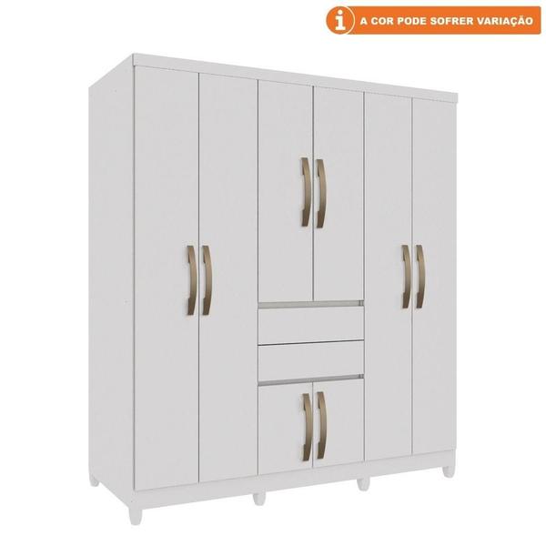 Imagem de Guarda-Roupa Casal 8 Portas 2 Gavetas Master Top Imop Branco Neve