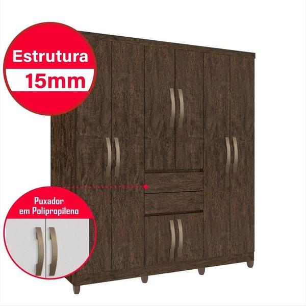 Imagem de Guarda-Roupa Casal 8 Portas 2 Gavetas Master Top Imop Wengue Naturale