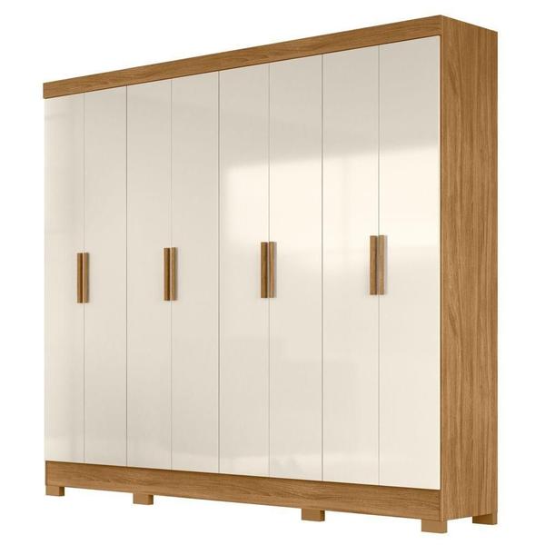 Imagem de Guarda Roupa Casal 8 Portas 4 Gavetas 236cm ágata M07 Freijó-off White