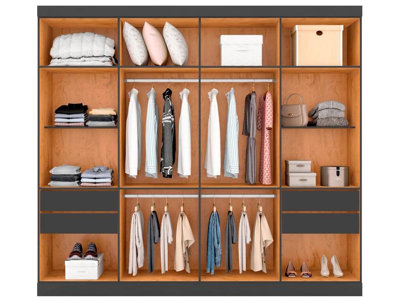 Guarda-roupa Casal 8 Portas 4 Gavetas Araplac Porto - Guarda-Roupa
