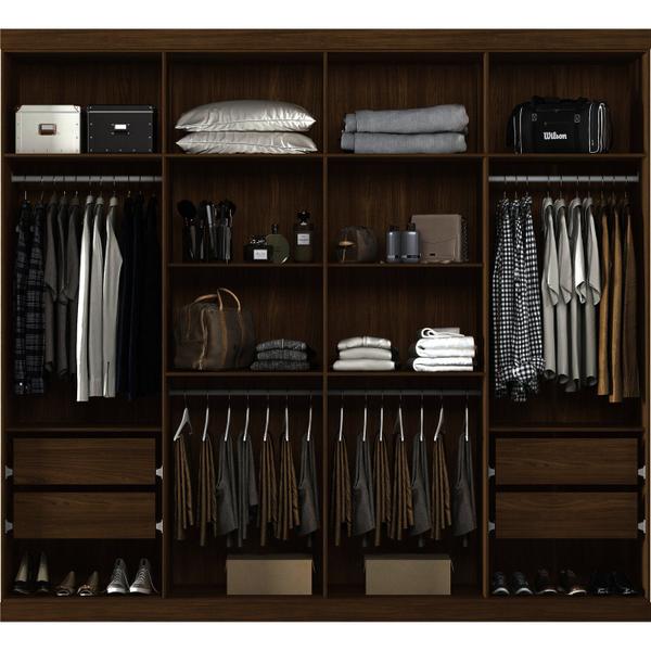 Imagem de Guarda Roupa Casal 8 Portas 4 Gavetas Master Vip com Espelhos