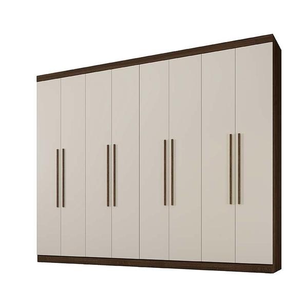 Imagem de Guarda Roupa Casal 8 Portas 4 Gavetas New Premium Benetil Móveis Imbuia/Off White