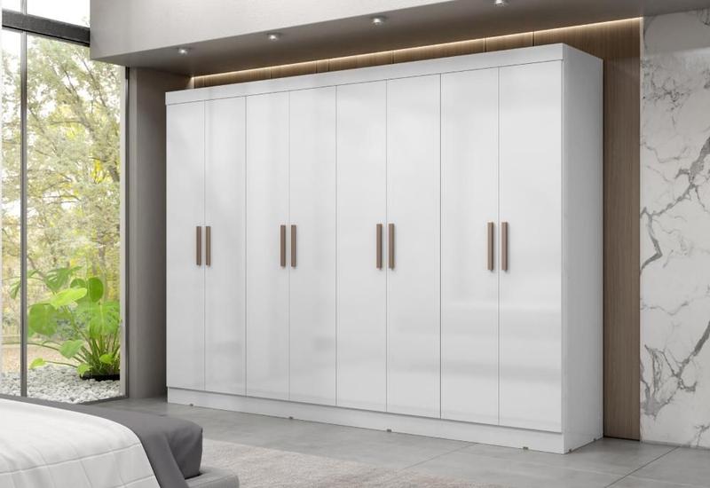 Imagem de Guarda-Roupa Casal 8 Portas 4 Gavetas Paris Branco