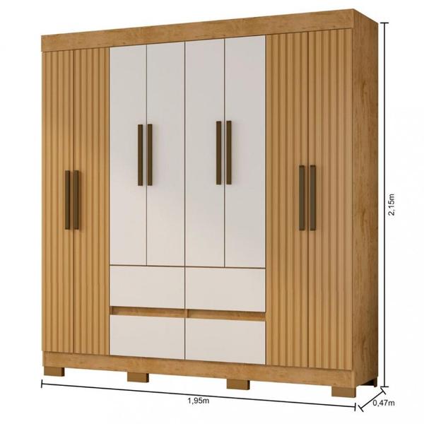 Imagem de Guarda Roupa Casal 8 Portas 4 Gavetas Pintura Ripada B24084 Araplac