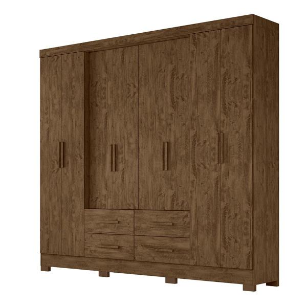 Imagem de Guarda Roupa Casal 8 portas 4 gavetas San Lorenzo Plus Castanho Wood - Moval