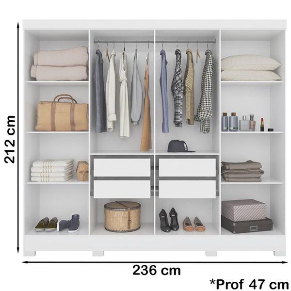 Imagem de Guarda Roupa Casal 8 Portas 9114 Branco Moval