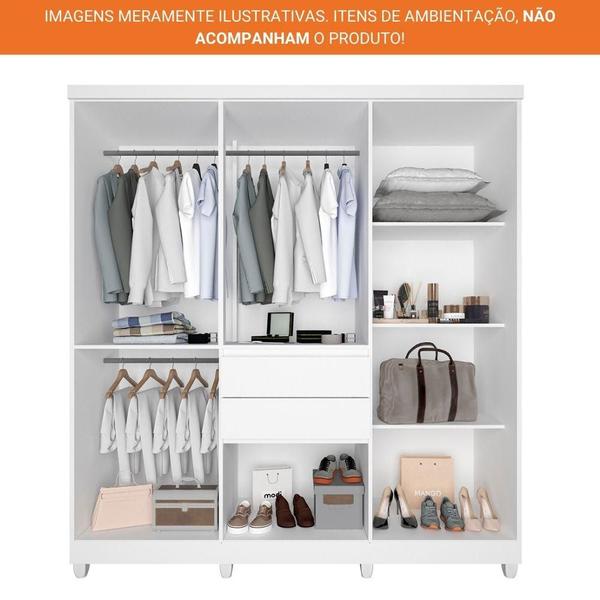 Imagem de Guarda-Roupa Casal 8 Portas Com Espelho 2 Gavetas Master Top Imop Branco Neve