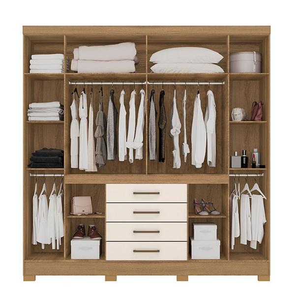 Imagem de Guarda Roupa Casal 8 Portas com Pés New Realce Amêndola Off White 84020 Demóbile