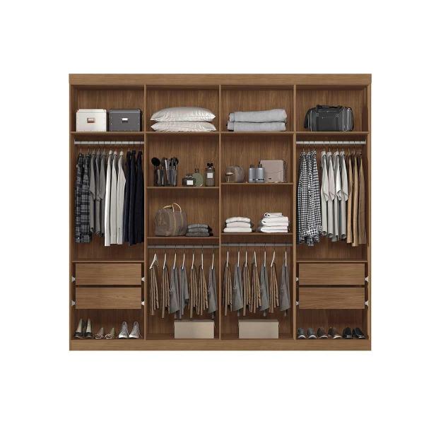 Imagem de Guarda Roupa Casal 8 Portas e 4 Gavetas c/ Espelho 8.4 Master New jatoba/Areia - Santos Andirá