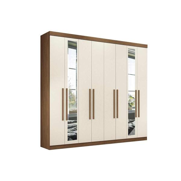 Imagem de Guarda Roupa Casal 8 Portas e 4 Gavetas c/ Espelho 8.4 Master New Jatoba - Santos Andirá