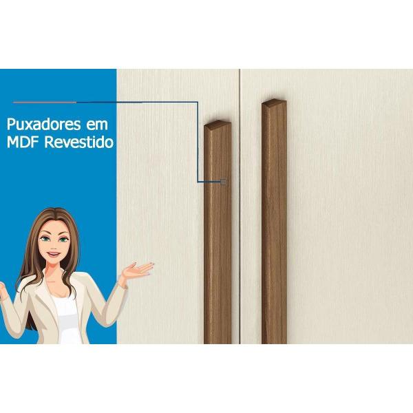 Imagem de Guarda Roupa Casal 8 Portas e 4 Gavetas c/Espelho e Pés Master New 8.4 Jatoba - Santos Andirá