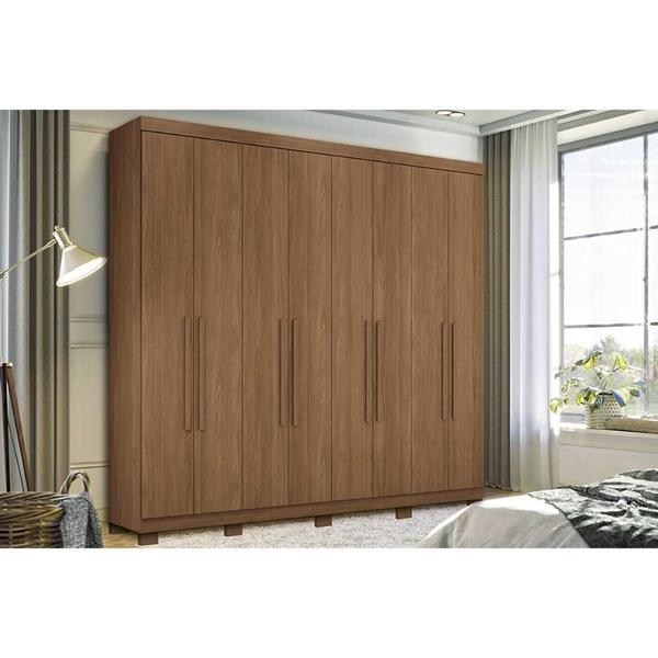 Imagem de Guarda Roupa Casal 8 Portas e 4 Gavetas c/ Pés 8.4 Master New Jatoba - Santos Andirá