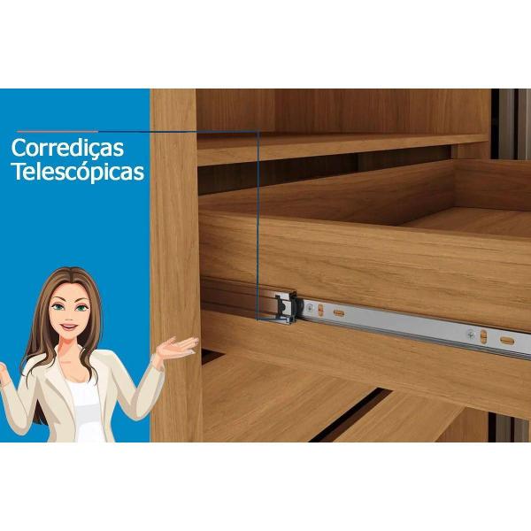 Imagem de Guarda Roupa Casal 8 Portas e 4 Gavetas c/ Pés Master Vip 8.4 jatoba/Areia - Santos Andirá