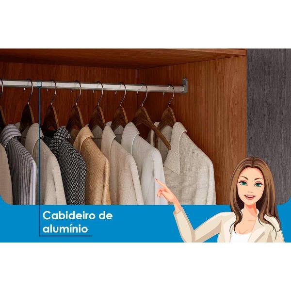 Imagem de Guarda Roupa Casal 8 Portas e 6 Gavetas c/ Espelho Master 8.6  Branco - Santos Andirá