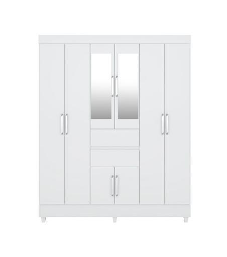 Imagem de Guarda Roupa Casal 8 Portas Munique c/ Espelho 82060EL Branco Demóbile - LBMSHOP