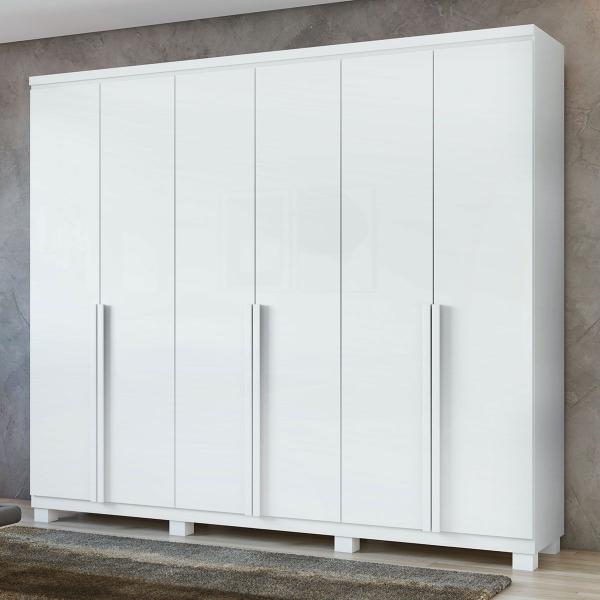 Imagem de Guarda-Roupa Casal Alonzo 6 Portas 4 Gavetas 100% Mdf Branco - Móveis Lopas