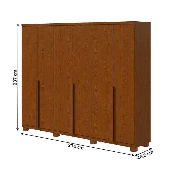 Imagem de Guarda-Roupa Casal Alonzo 6 Portas 4 Gavetas 100% Mdf Frassino - Móveis Lopas