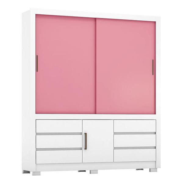 Imagem de Guarda Roupa Casal Ambiente Arbo Branco Rosa Flex - Demóbile