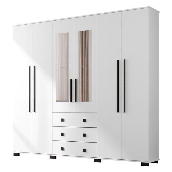 Imagem de Guarda Roupa Casal Ambiente B23063 Branco com Espelho - Araplac