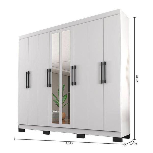 Imagem de Guarda Roupa Casal Ambiente B2348 Branco Com Espelho - Araplac