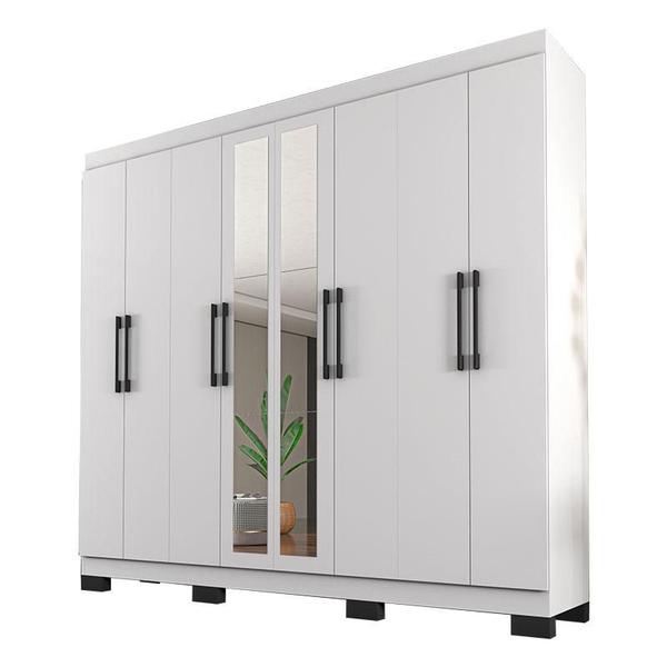 Imagem de Guarda Roupa Casal Ambiente Barcelona Branco com Espelho - Araplac