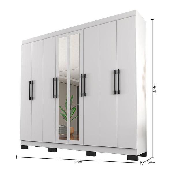 Imagem de Guarda Roupa Casal Ambiente Barcelona Branco com Espelho - Araplac