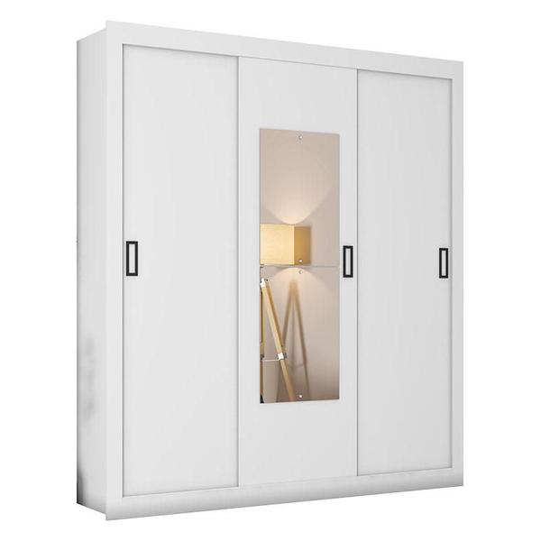 Imagem de Guarda Roupa Casal Ambiente COR2303044 Branco com Espelho - Araplac