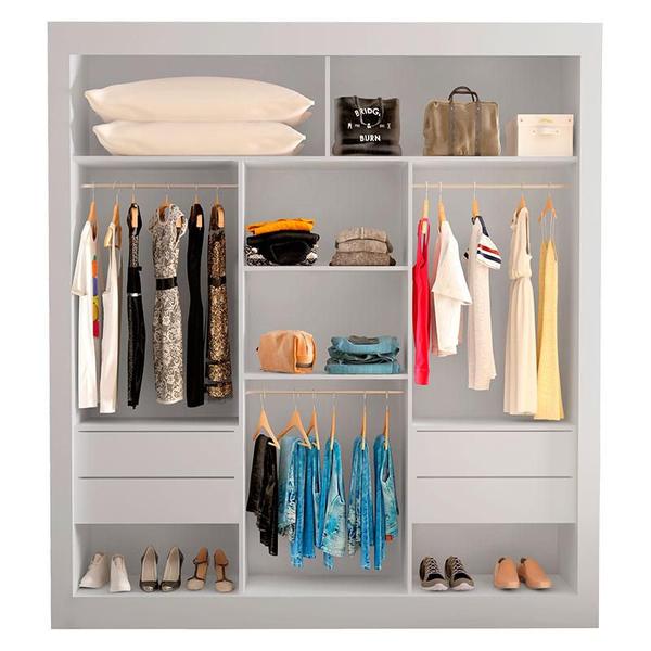 Imagem de Guarda Roupa Casal Ambiente COR2303444 Branco - Araplac