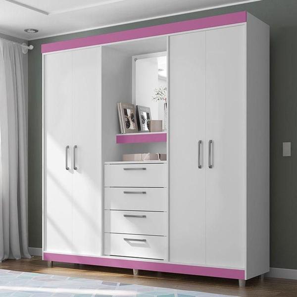 Imagem de Guarda Roupa Casal Ambiente Eficiente 2218 Branco Flex - Araplac