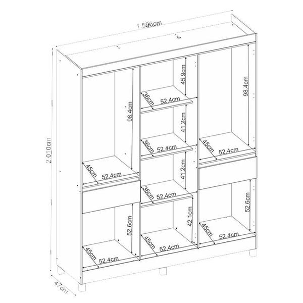 Imagem de Guarda Roupa Casal Ambiente Mauá Amêndola Off White  Demóbile