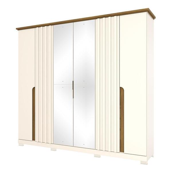 Imagem de Guarda Roupa Casal Ambiente Napoli 6 Portas Off White Nature - Henn