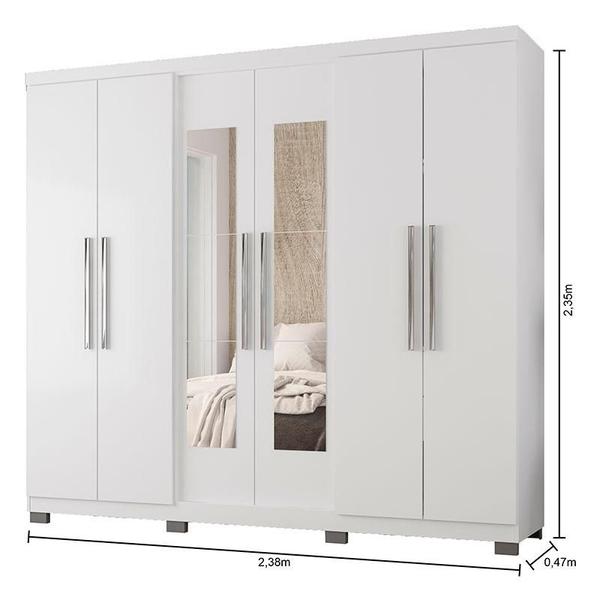 Imagem de Guarda Roupa Casal Ambiente Prime 7000 Branco com New Pés - Araplac