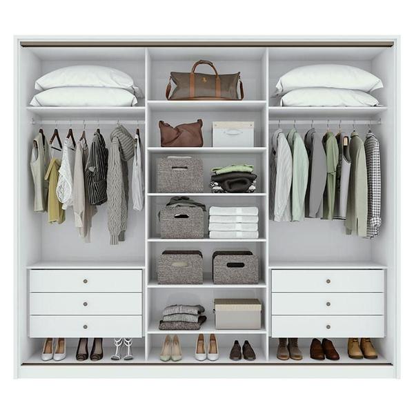 Imagem de Guarda Roupa Casal Ambiente Spazio 270 Branco Brilho com Pés - Lopas