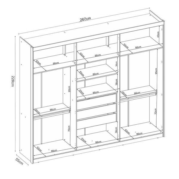 Imagem de Guarda Roupa Casal Ambiente Sumatra Branco Brilho  Demóbile