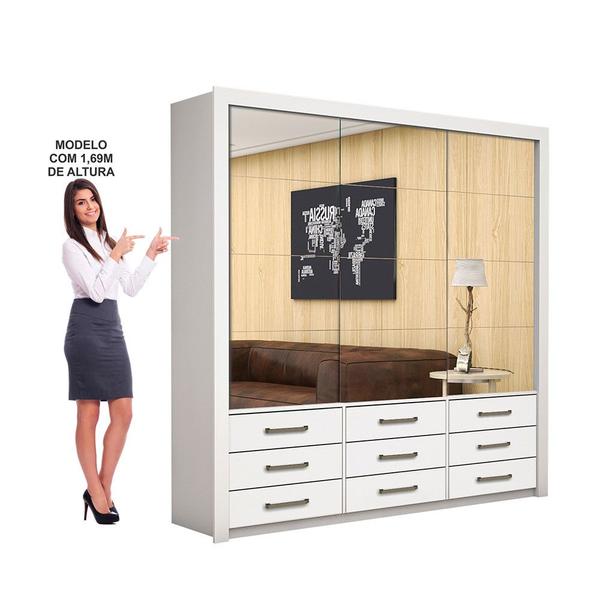 Imagem de Guarda Roupa Casal Anjos Premium 3 Portas 9 Gavetas Carioca Móveis