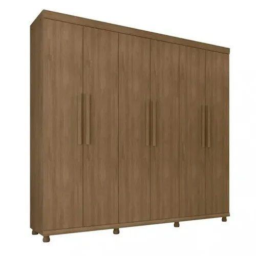 Imagem de Guarda Roupa Casal Antares MDF 6 Portas 5 Gavetas Noce Bronze Moveis Lanza