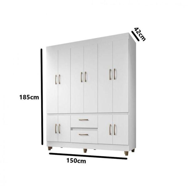 Imagem de Guarda Roupa Casal Araplac Com 10 Portas Branco