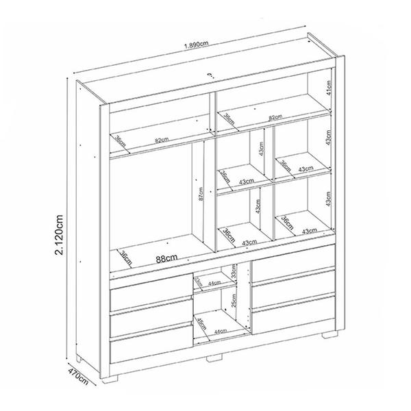 Imagem de Guarda Roupa Casal Arbo 3 Portas e 6 Gavetas Branco